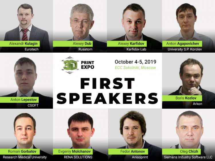 Meet First 10 Speakers at 3D Print Expo Moscow 2019