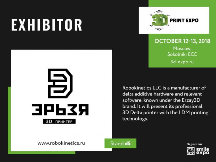 Exhibitor of 3D Print Expo: Erzay 3D Delta printer that uses liquid ceramics